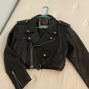 Leather biker jacket